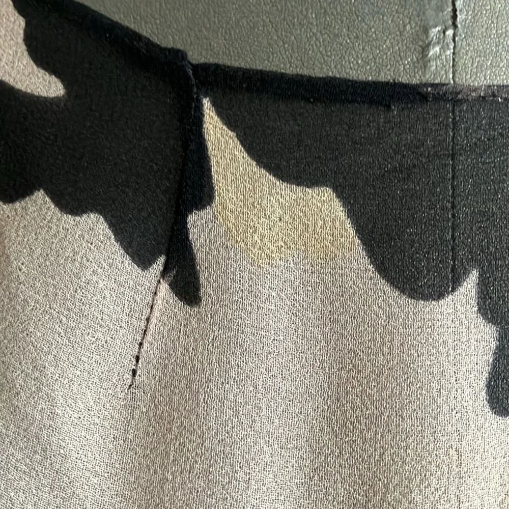 Vintage 20s leaf pattern sheer midi dress size small - Picture 10 of 16